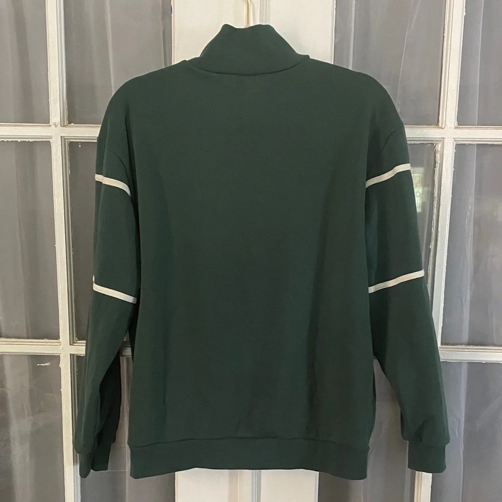 Social Scene Green New York Half-Zip Sweatshirt Retro Style Size Medium - Picture 5 of 5